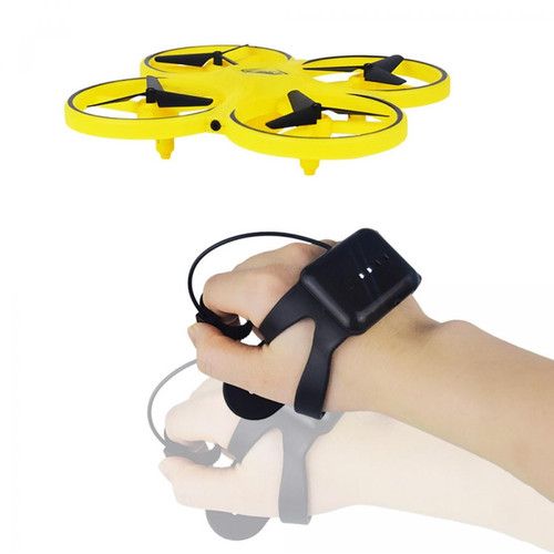 Drone ZF04 RC Mini Quadcopter Induction Drone Smartwatch Remote Sensing Gesture Aircraft UFO Hand Control Drone | RC Helicopter(Jaune)