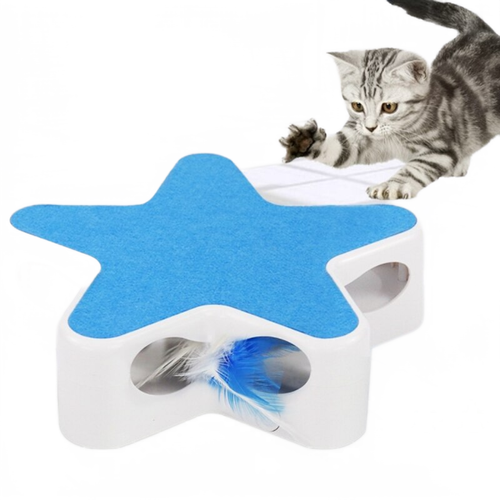 Universal - Jouet interactif pour chat Boîte à étoiles pentagonales Électronique avec ensemble de plumes tournantes Entraînement de chaton mobile automatique | Jouet pour chat Universal  - Chiens