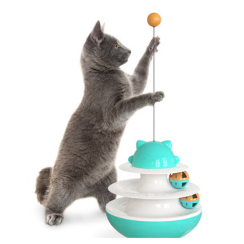 Universal - Jouet interactif pour chat pour animaux de compagnie tour de retournement avec piste triple boule en forme de soucoupe pour chat entraînement divertissement divertissement produits pour animaux de compagnie | Jouets pour chat Universal  - Animalerie