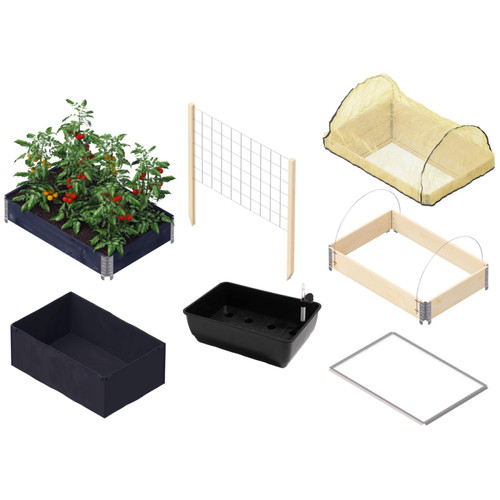 UPYARD - Kit carré potager avec accessoires Gardenbox 120 x 80 cm noir. UPYARD  - Carré potager