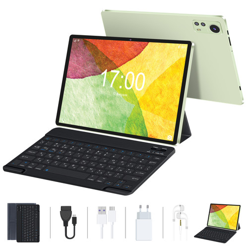 Tablette Android VANWIN Tablette Tactile VANWIN S5pro 32 Go 10.1 Pouces Android 12 Dual 4G LTE/SIM Avec clavier et étui de protection -vert