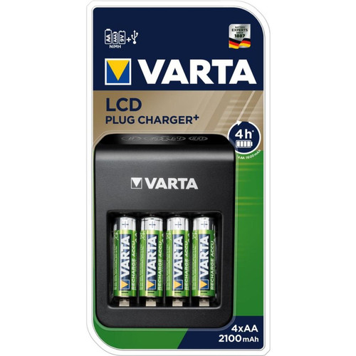 Varta - Chargeur VARTA LCD Plug + 4 piles AA - 57687101441 Varta  - Bonnes affaires Piles rechargeables