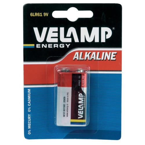 Velamp - Pile alcaline 6LR61, 9V Velamp - Piles