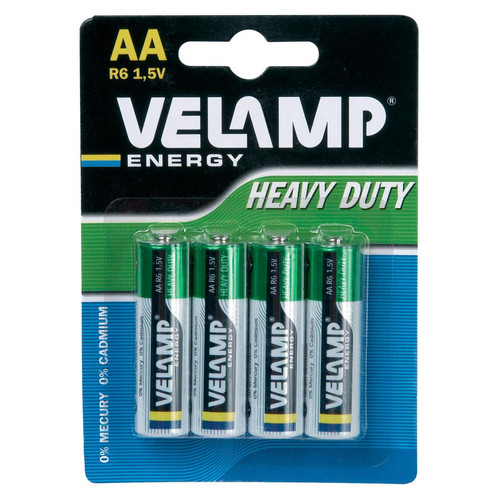 Velamp - Blister de 4 piles R6 AA saline Velamp  - Velamp