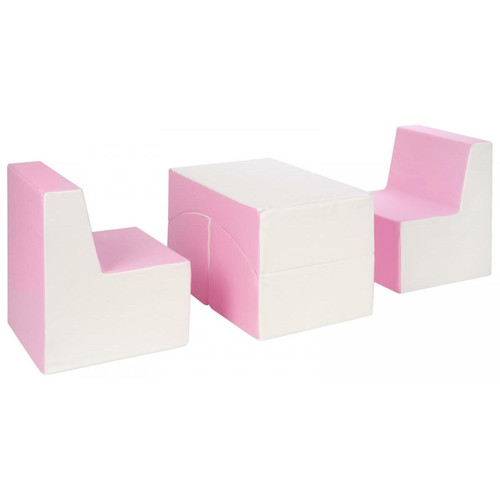 Velinda - Ensemble de fauteuils chambre enfant blanc, rose (pastel) Velinda  - Fauteuil enfant rose