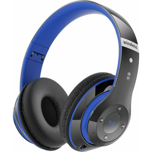 Vendos85 - Casque Bluetooth sans Fil 40 Heures avec Microphone HD Intégré bleu noir Vendos85  - Casque Bluetooth Casque
