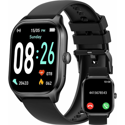 Vendos85 - Montre Connectée pour Homme Femme, 2.01" Full Touch Smart Watch avec Notifications noir Vendos85  - Marchand Vendos85france