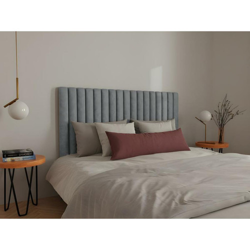 Têtes de lit Vente-Unique Tête de lit coutures verticales - 170 cm - Tissu - Gris- SARAH
