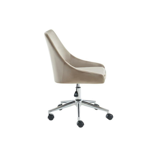 Vente-Unique Chaise de bureau MASURIE - Velours - Beige - Hauteur ajustable