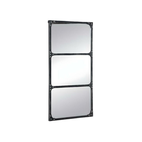 Miroirs Miroir fenêtre industriel en fer - L. 100 x H. 51 cm - Noir - MAASTRICHT