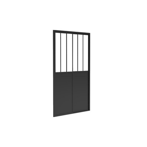 Vente-Unique - Porte de douche coulissante noir mat style atelier - 120 x 195 cm - URBANIK Vente-Unique  - Cabine de douche