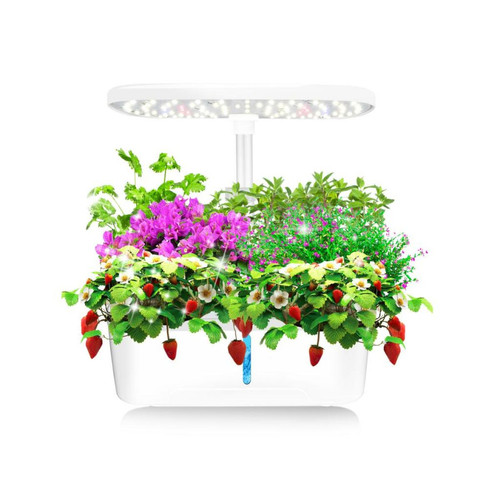 Vente-Unique - Potager d'intérieur à LEDs 6 plantes - Hauteur ajustable - Blanc - GARDENIO Vente-Unique  - Poterie, bac à fleurs