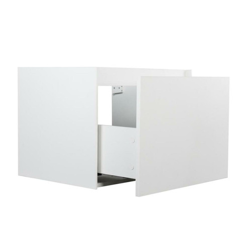 meuble bas salle de bain Meuble sous vasque suspendu blanc texturé - 60 cm - SOSTHENE