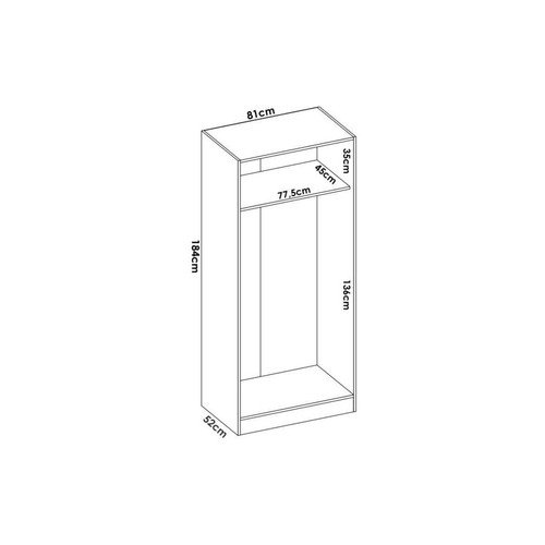 Armoire Armoire 2 portes - L81 cm - Blanc - LISTOWEL