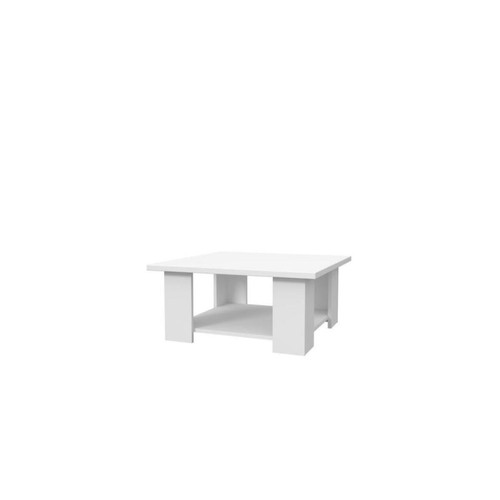 Tables basses Vente-Unique Table basse carré - Panneau de particules - Blanc mat - Contemporain - L 67 x P 67 x H 31 cm - PILVI