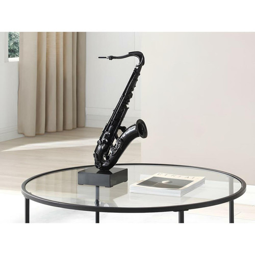 Vente-Unique - Grande statue saxophone en résine - L.29 x P. 16 x H. 62 cm - Noir - MUSANIA Vente-Unique  - Décoration Noir et blanc