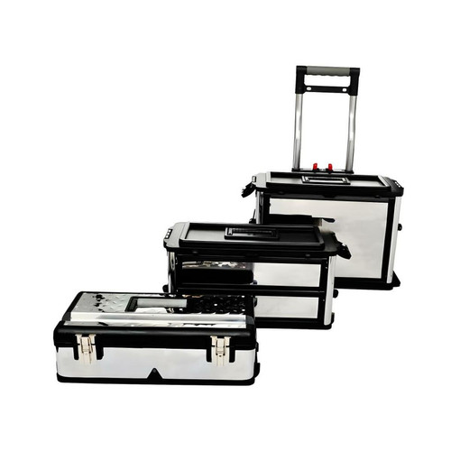 Boîtes à outils Caisse valise coffre boîte à outils à roulette rangement stockage 3 parties 92 cm 02_0003817