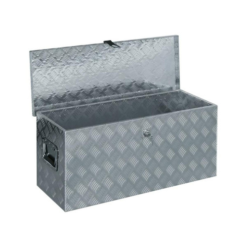 Boîtes à outils Boîte en aluminium outils caisse de rangement coffre à outils 90,5 cm argenté 02_0003211