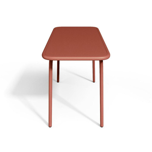 Ensembles tables et chaises Salle à manger de jardin pour enfants en métal - une table et 4 chaises empilables - Terracotta - POPAYAN de MYLIA