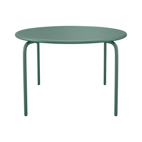 Vente-Unique Table ronde de jardin D.130 cm en métal - Vert amande -  MIRMANDE de MYLIA