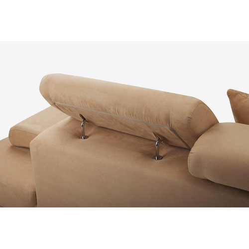 Canapés Canapé d'angle XL en tissu ROMAIN - Beige - Angle gauche