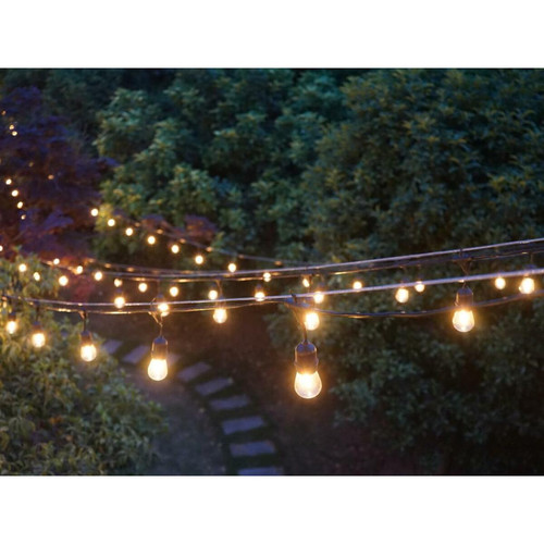 Guirlandes lumineuses Vente-Unique Guirlande lumineuse guinguette emboîtable - 10 ampoules ambrées - 10 mètres  - BASALTE