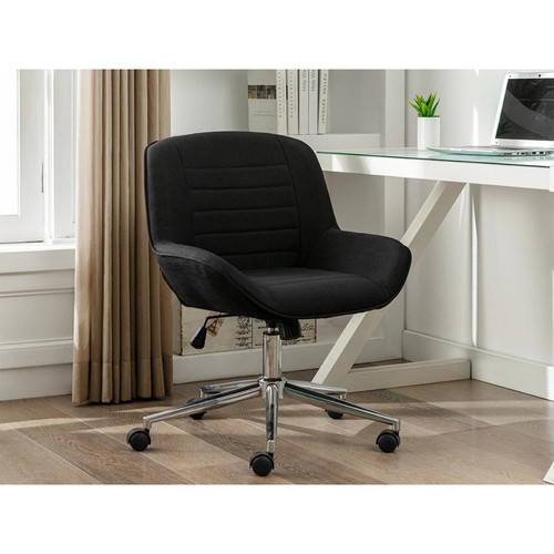 Vente-Unique - Chaise de bureau - Tissu - Hauteur réglable - Noir - WATIO - Vente-Unique