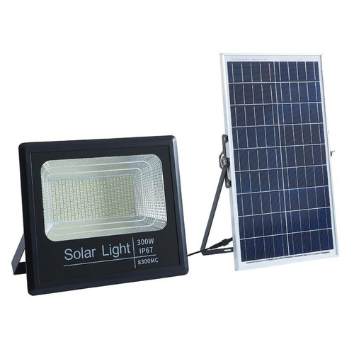 Vente-Unique - Projecteur solaire à panneau déporté 3000  lumens - Noir - LENTO - Eclairage extérieur de jardin