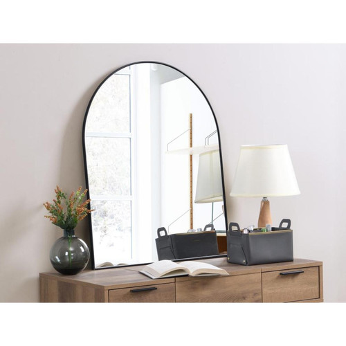 Vente-Unique - Miroir arche en métal - L.65 x H.80 cm -  Noir - MAILEN - Vente-Unique