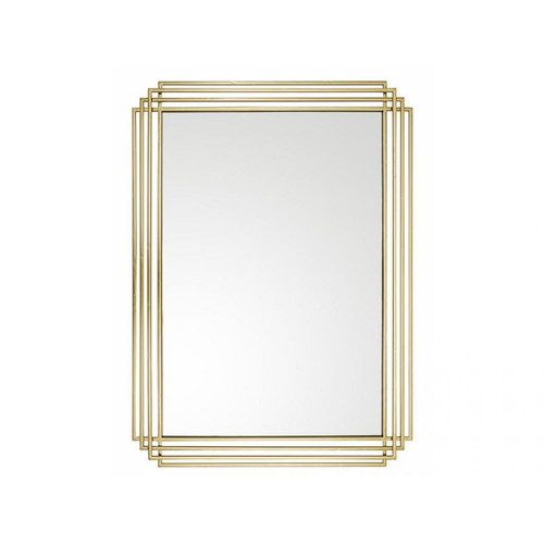 Miroirs Vente-Unique Miroir art déco en métal SAMBA - L.80 x H. 110 cm - Doré