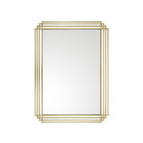 Miroirs Vente-Unique Miroir art déco en métal SAMBA - L.80 x H. 110 cm - Doré