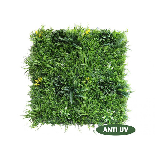 Vente-Unique - Mur végétal synthétique vert - pack de 1m² - NEWRY - Revêtement mural intérieur