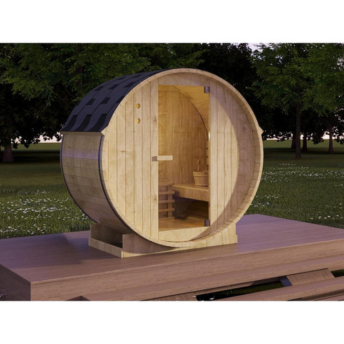 Vente-Unique - Sauna d'extérieur 2 places - L185 x P120 x H190 cm - ISOKYRO Vente-Unique   - Saunas traditionnels