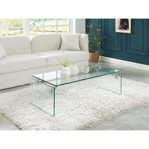 Vente-Unique - Table basse en verre trempé - Transparent - MADRO - Tables d'appoint