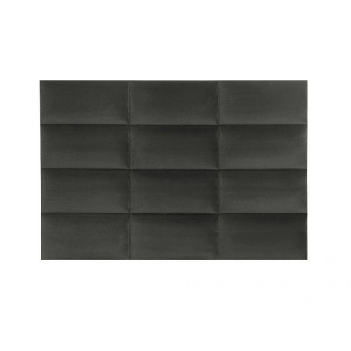 Vente-Unique Panneaux muraux tête de lit BONTE - 180 cm - Velours - Gris