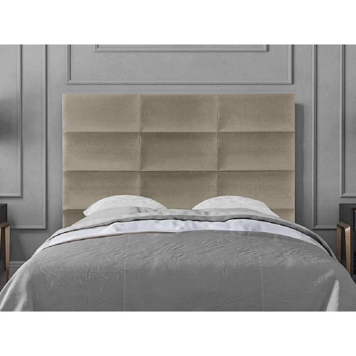 Têtes de lit Vente-Unique Panneaux muraux tête de lit BONTE - 180 cm - Velours - Beige