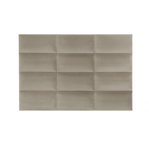 Vente-Unique Panneaux muraux tête de lit BONTE - 180 cm - Velours - Beige