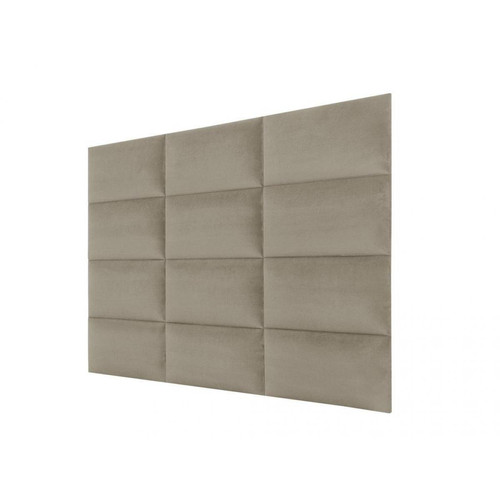 Têtes de lit Panneaux muraux tête de lit BONTE - 180 cm - Velours - Beige
