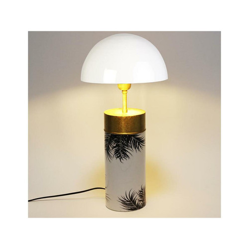 Lampes à poser Lampe à poser champignon style art déco AGARIC - fer - H. 54 cm - blanc, doré et noir