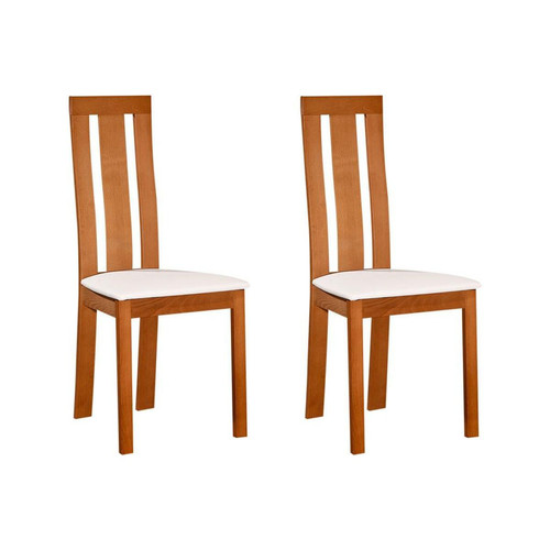 Vente-Unique -Lot de 2 chaises DOMINGO - Hêtre massif coloris chêne Vente-Unique  - Chaises Vente-Unique