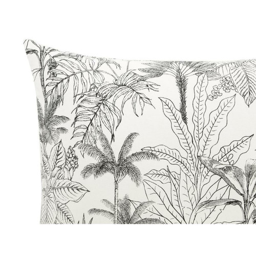 Vente-Unique Lot de 2 coussins aux motifs palmiers en coton - 45 x 45 cm - Noir et Blanc - PALEMA