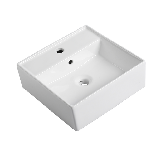 meuble bas salle de bain Meuble de salle de bain suspendu bois et blanc avec simple vasque, colonne et armoire de toilette - 94 cm - ANIDA