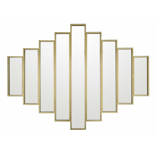 Vente-Unique - Miroir Art Deco symétrique en métal GALICE - L. 120 x H. 90 cm - Doré Vente-Unique  - Miroirs