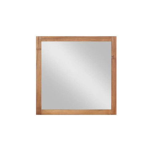 Miroirs Vente-Unique Miroir carré avec contour en bois d'acacia - 60 x 60 cm -  SEPANG