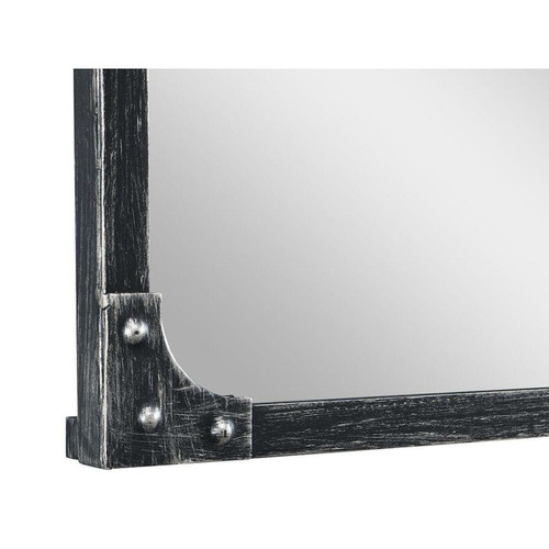 Vente-Unique Miroir fenêtre industriel en fer - L. 100 x H. 51 cm - Noir - MAASTRICHT