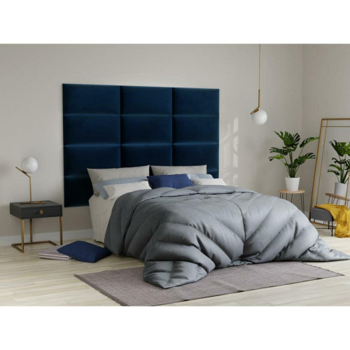 Pascal Morabito - Panneaux muraux tête de lit - 180 cm - Velours - Bleu - BONTE de Pascal Morabito - Têtes de lit