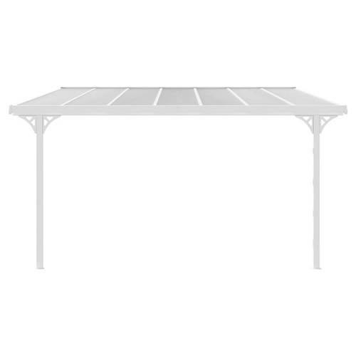 Vente-Unique Pergola adossée en aluminium 13,2 m² blanc ALVARO