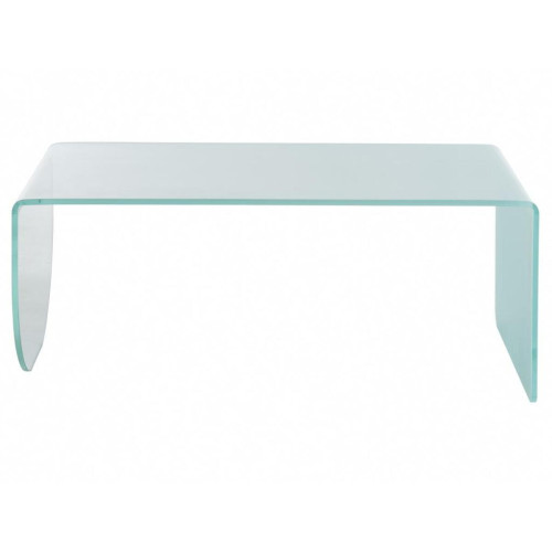 Vente-Unique - Table basse en verre trempé - Transparent et bleu - KINAMI - Tables basses Non relevable