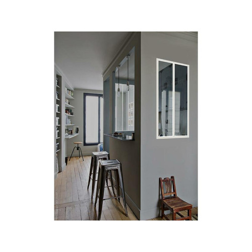 Vente-Unique - Verrière atelier en aluminium thermolaqué - 60x130 cm - Blanc - BAYVIEW Vente-Unique  - Séparation de pièce
