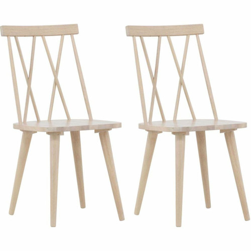 Venture Home - Chaise en bois d'hévéa Mariette bois blanchi. Venture Home - Chaises Non empilable